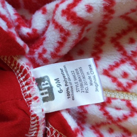 NEW hudson baby red fair isle print fleece zipper jumpsuit with hood 6-9 months - Picture 2 of 9